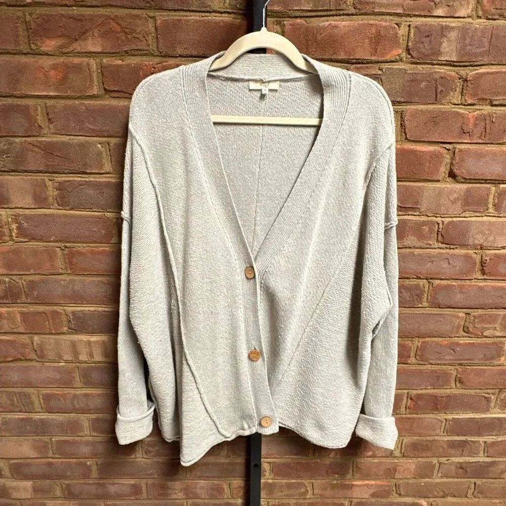 Easel Womens Grey Oversized Cardigan Size Medium
